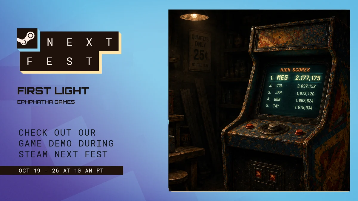 FIRST LIGHT is in Steam Next Fest, October 19 to 26. Free demo on Steam.